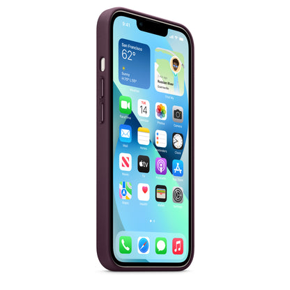 Apple iPhone 13 coque en cuir - Cerise noire