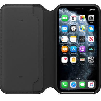 Apple iPhone 11 Pro Étui folio en cuir - Noir