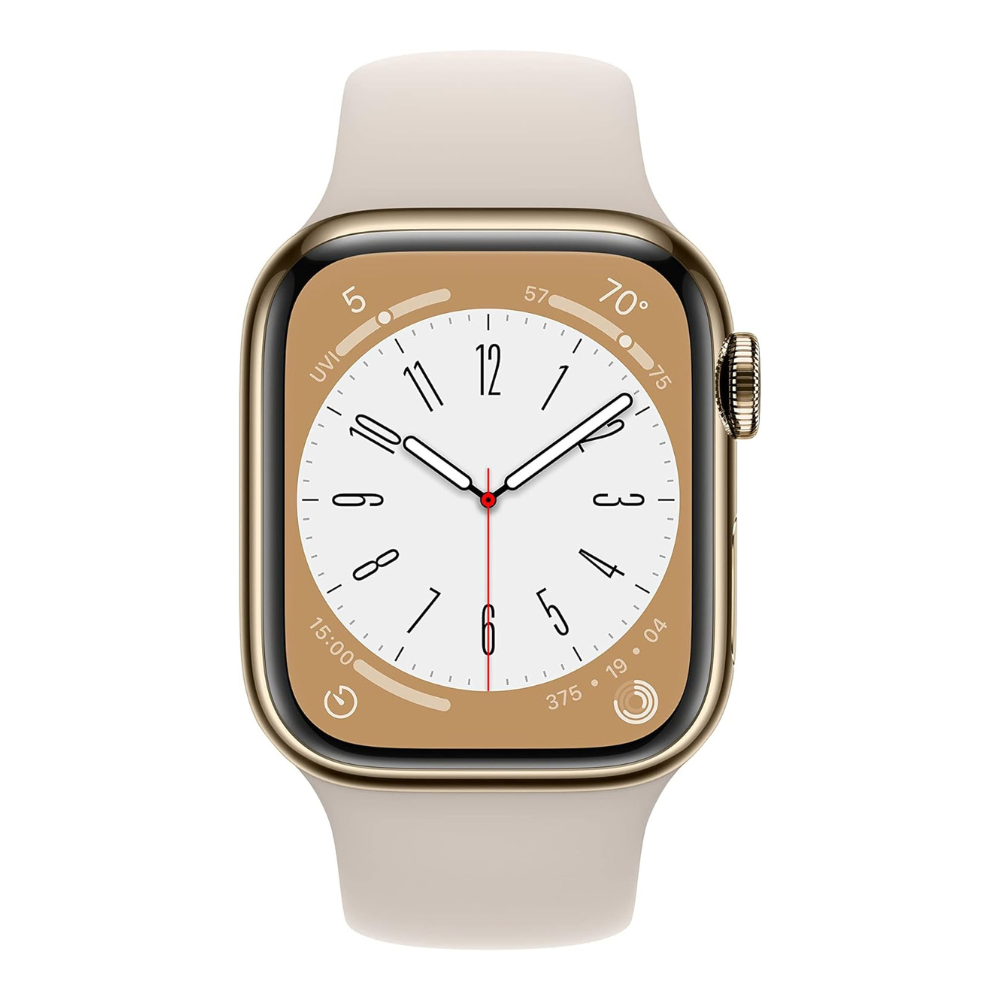 Apple Watch Series 8 Boîtier en acier inoxydable 45 mm Cellular - Or