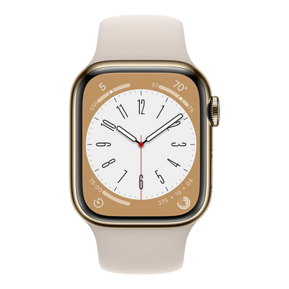 Apple Watch Series 8 Boîtier en acier inoxydable 41 mm Cellular - Or