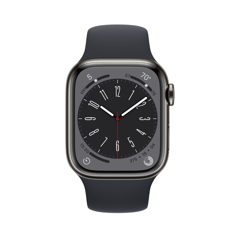 Apple Watch Series 8 Boîtier en acier inoxydable 41 mm Cellular - Graphite