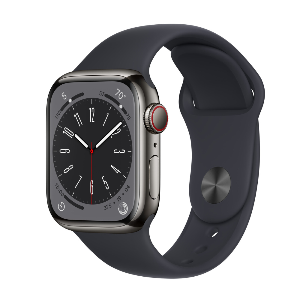 Apple Watch Series 8 Boîtier en acier inoxydable 45 mm Cellular - Graphite