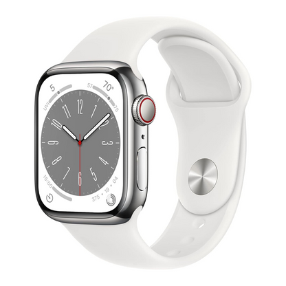 Apple Watch Series 8 Boîtier en acier inoxydable 45 mm Cellular - Argent