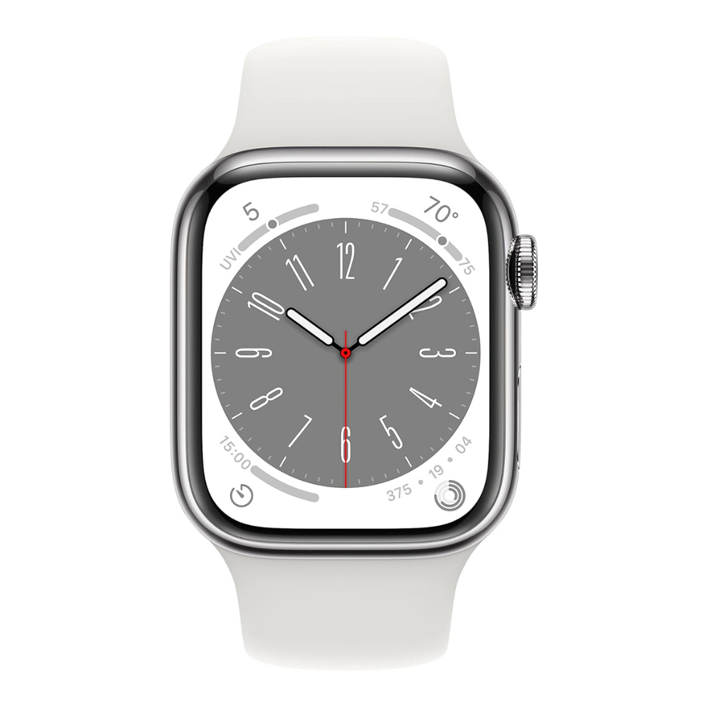 Apple Watch Series 8 Boîtier en acier inoxydable 41 mm Cellular - Argent