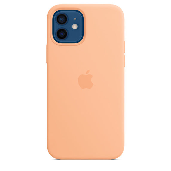 Apple iPhone 12 & 12 Pro Coque en Silicone avec MagSafe - Cantaloup - Véritable Nouveau