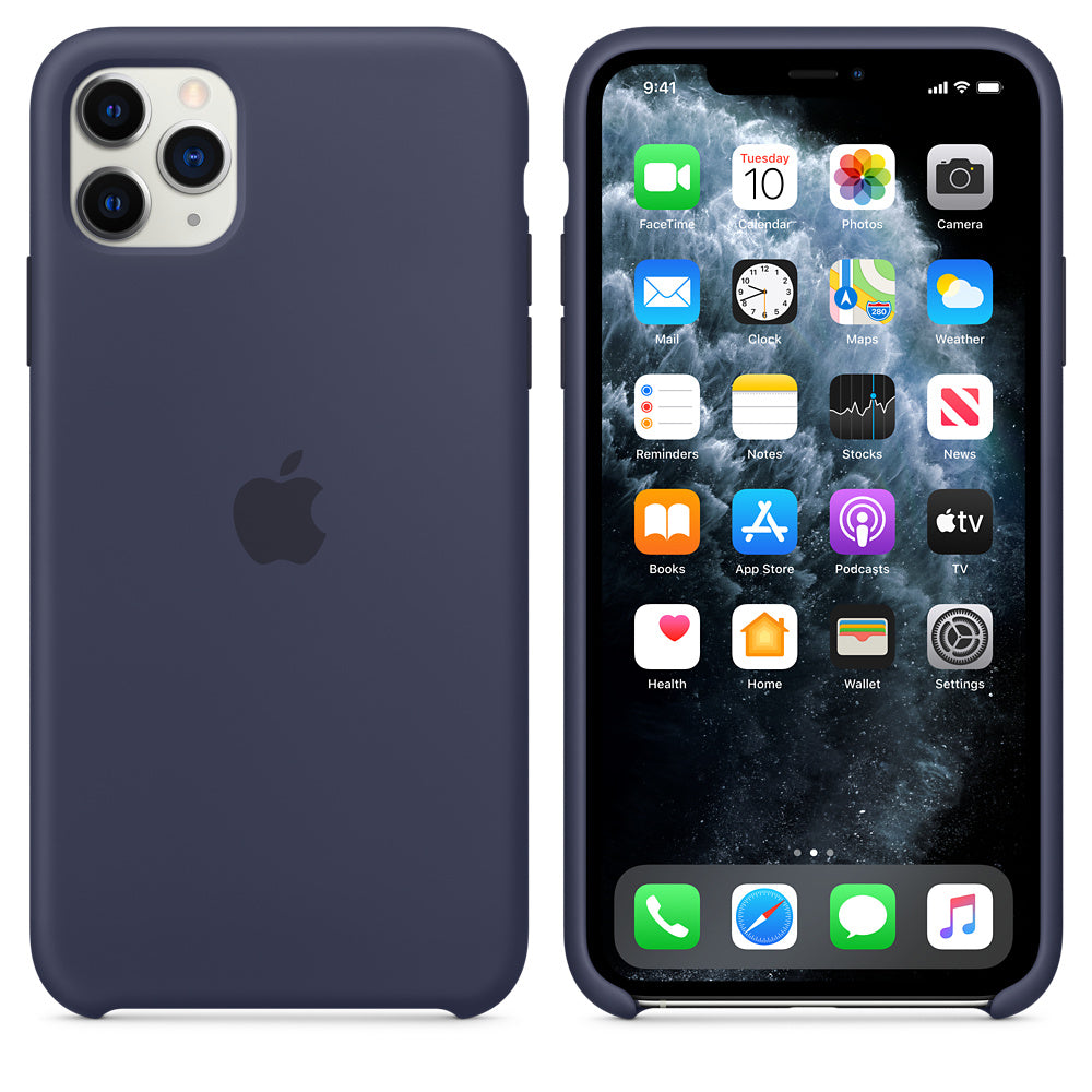 Apple iPhone 11 Pro Coque en Silicone - Bleu Nuit- Original Nouveau