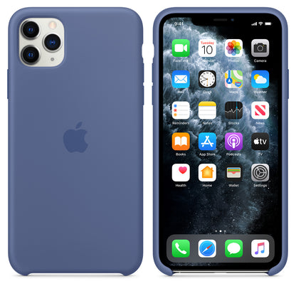 Apple iPhone 11 Pro Max Coque en Silicone - Bleu Lin - Véritable Nouveau